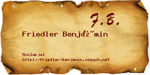 Friedler Benjámin névjegykártya