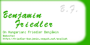 benjamin friedler business card